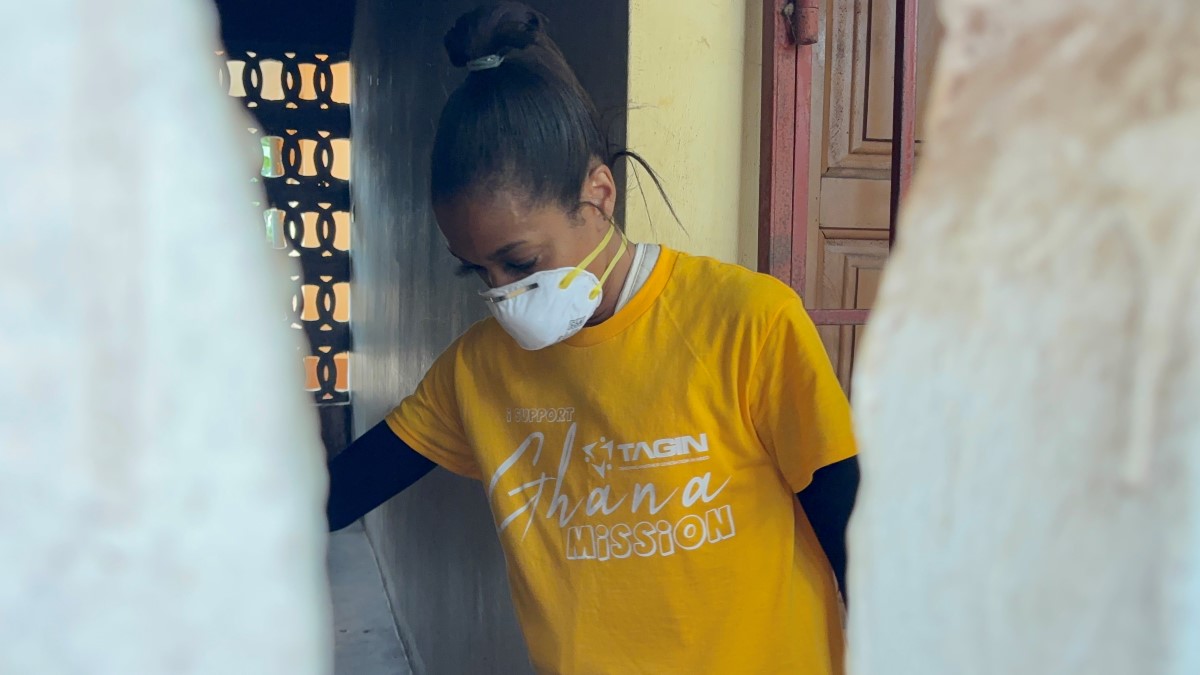 TAG IN Event: Mission Trip to Accra, Ghana! TAGIN Ghana Mission volunteers preparing cleaning tools and coordinating outdoor community work.